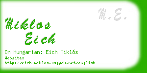 miklos eich business card